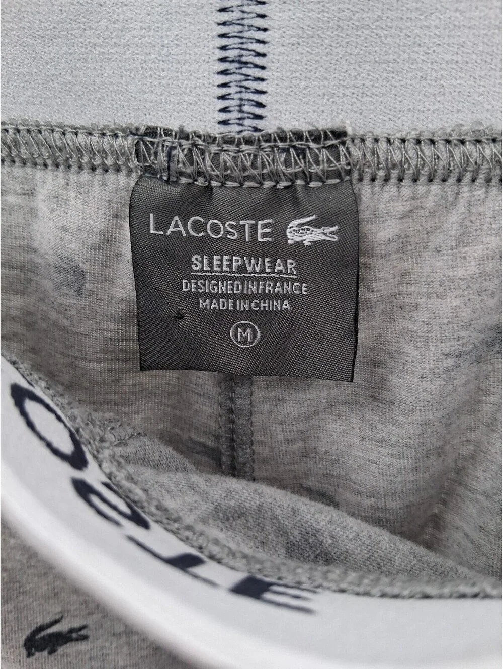 Lacoste Pajama Pants Mens Medium Lounge Sleep Wear Comfort Logo Alligator 31x29